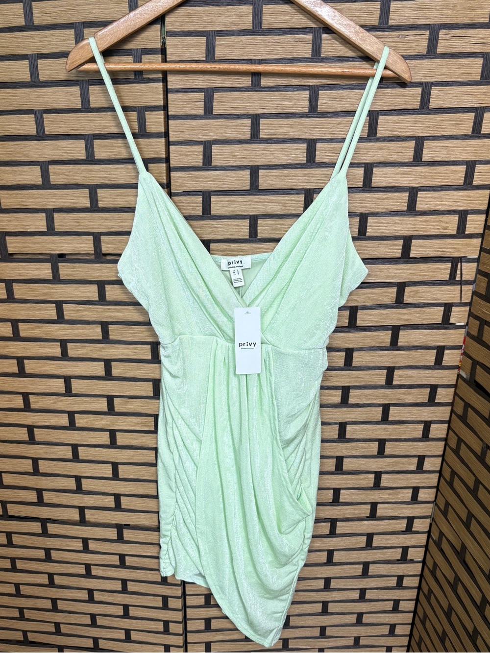 Privy Green Draped Dress Size Large